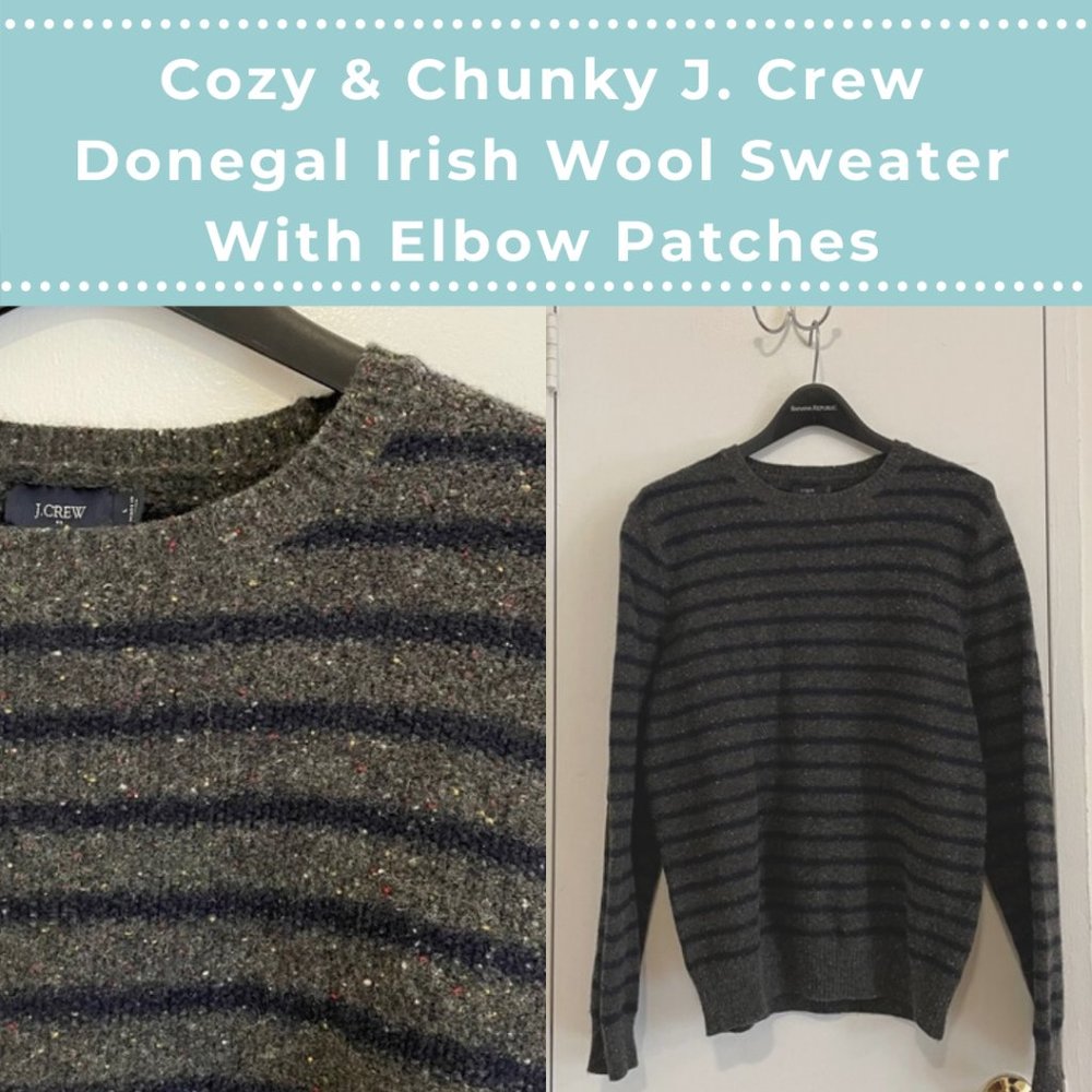 J Crew Donegal Irish Wool Sweater - Elbow Patches